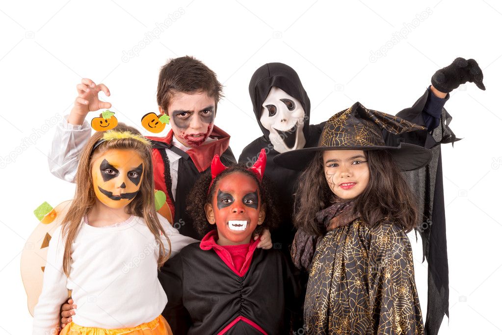 Três Lindas Bruxas Em Festa De Halloween Imagem de Stock - Imagem de  assento, infância: 200383543