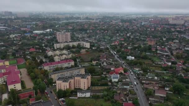 Sofievskaya Borschagovka Kiev Region Ukraine October 2020 Aerial View Private — 图库视频影像