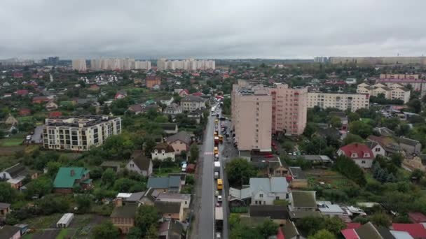 Sofievskaya Borschagovka Região Kiev Ucrânia Outubro 2020 Vista Aérea Casas — Vídeo de Stock