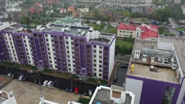 Petropavlovskaya Borshchagovka Ucrânia Outubro 2020 Novos Edifícios Apartamentos Coloridos Área — Vídeo de Stock