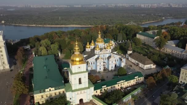 Evropa Kyjev Ukrajina Listopad 2020 Letecký Pohled Kostel Michala Michajlovské — Stock video