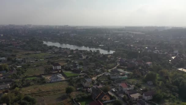 Sofiyevskaya Borshchagovka Kiev Region Ukraine November 2020 Aerial View Villages — 图库视频影像