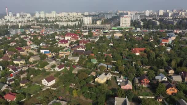 Sofiyevskaya Borshchagovka Kiev Region Ukraine November 2020 Aerial View Cottages — Stock Video