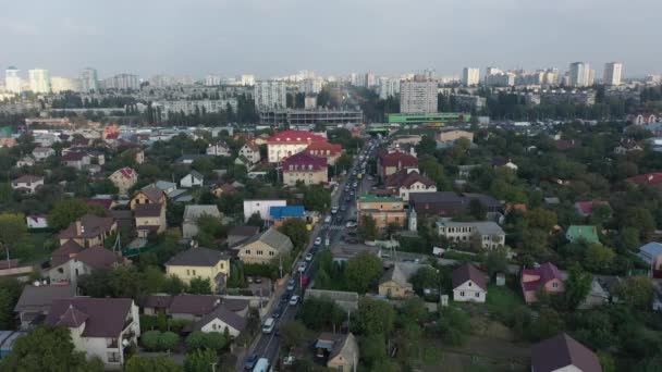 Sofiyevskaya Borshchagovka Kiev Region Ukraine November 2020 Aerial View Cottages — Stock Video