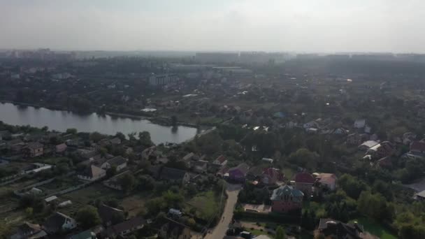 Sofiyevskaya Borshchagovka Região Kiev Ucrânia Novembro 2020 Vista Aérea Casas — Vídeo de Stock