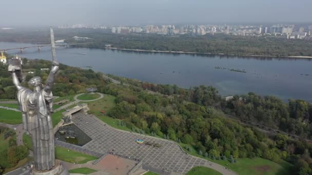 Europa Kiev Ucrania Noviembre 2020 Vista Aérea Del Monumento Patria — Vídeos de Stock