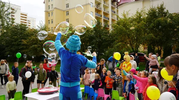 Kiev Region Chayki Ukraine November 2020 Children Show Animators Performance — Stock Photo, Image