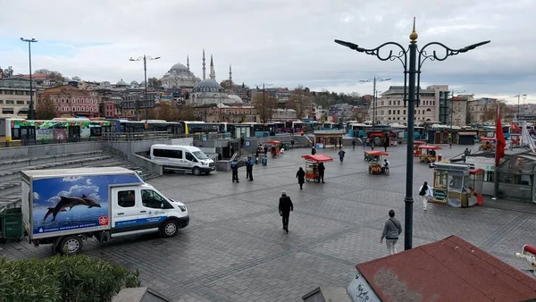 土耳其伊斯坦布尔 2020年12月 Covid Coronavirus大流行期间的街景 大流行病期间空旷的城市街道 — 图库照片