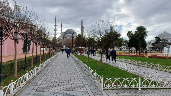 Istanbul Turki Desember 2020 Pemandangan Jalan Dengan Wisatawan Selama Pandemi — Stok Foto