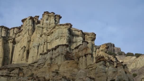 View Kuladokiya Mountains Unusual Volcanic Rock Formation City Kula Turkey — Stock Video