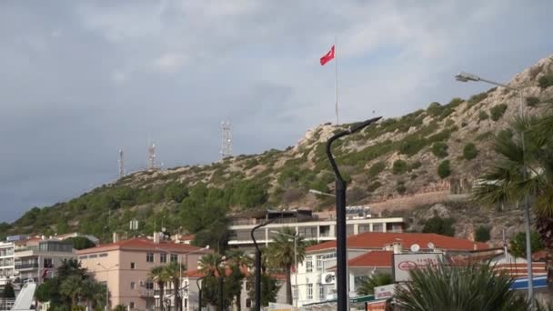 Cesme Izmir Turkiet Januari 2021 Utsikt Över Stadens Strand Nedstängningen — Stockvideo