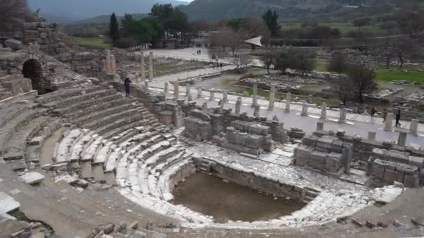 Selcuk Efeze Turkije Januari 2021 Zicht Ruïnes Van Oude Griekse — Stockvideo