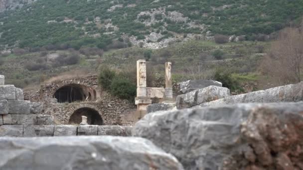 Selcuk Efeze Turkije Januari 2021 Zicht Ruïnes Van Oude Griekse — Stockvideo
