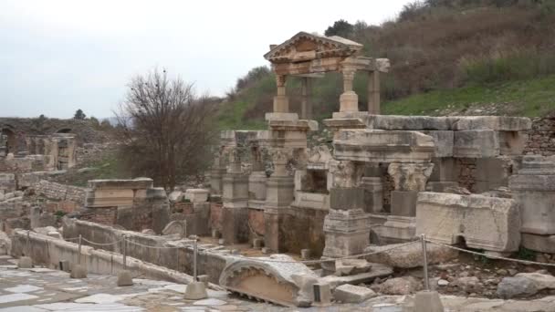 Selcuk Efesus Turecko Leden 2021 Pohled Zříceniny Starořeckého Města Efezu — Stock video