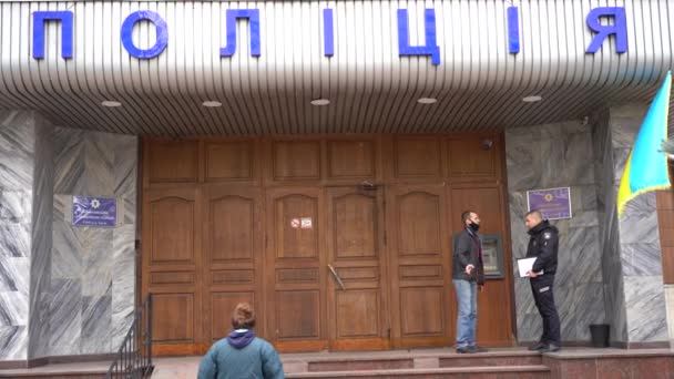 Europa Kiev Oekraïne Maart 2021 Zicht Het Obolon National Police — Stockvideo
