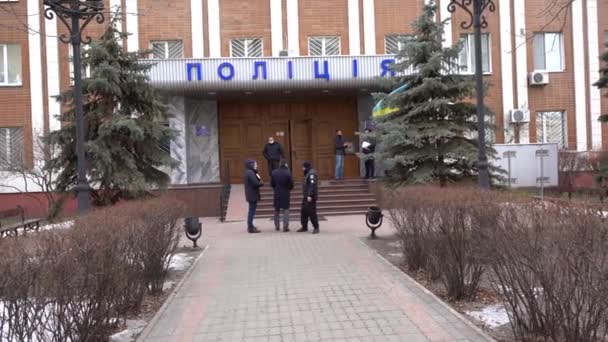 Europa Kiev Ucrania Marzo 2021 Vista Dirección Nacional Policía Obolon — Vídeo de stock