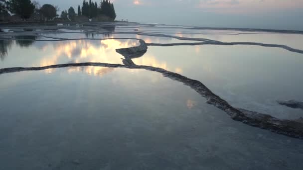 Pamukkale Türkiye Ocak 2021 Pamukkale Tarihi Manzarası Pamukkale Beyaz Dağ — Stok video