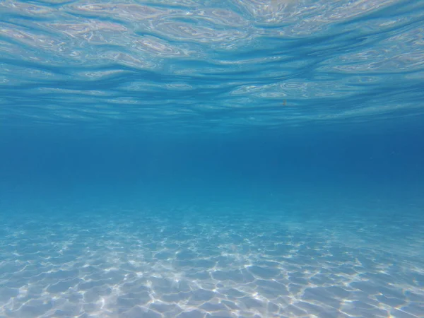 Синя Безодня Середземного Моря Промені Сонця Під Водою Блакитна Вода — стокове фото