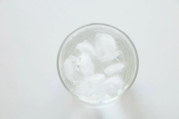 Transparent Glass Ice Morning Sun Table White — Stock Photo, Image