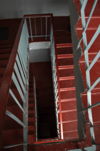 Alte Sowjetische Schmutzige Dunkle Treppe Einem Mehrfamilienhaus Dnipro Stadt Der — Stockfoto