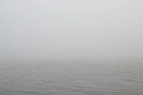 Туман Реке Утром Осенью Туманное Утро — стоковое фото