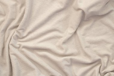 Arkaplan olarak düz beyaz kırışık kumaş, kumaş dokusu