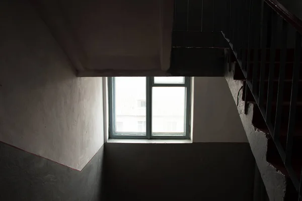 Vieil Escalier Sombre Sale Soviétique Dans Immeuble Dans Ville Dnipro — Photo