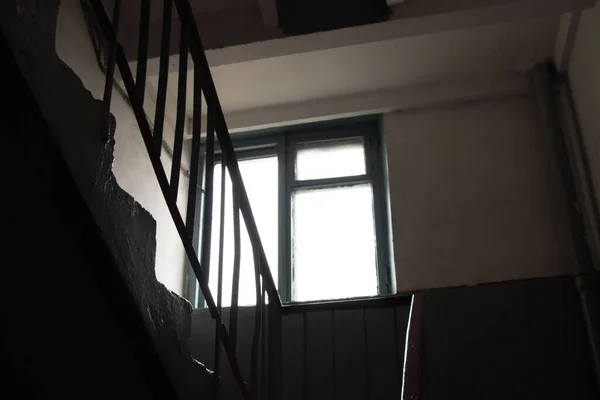 Alte Sowjetische Schmutzige Dunkle Treppe Einem Mehrfamilienhaus Dnipro Stadt Der — Stockfoto