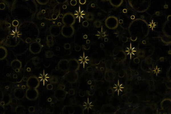 bright stars and circles on a black background, festive background, Christmas backdrop