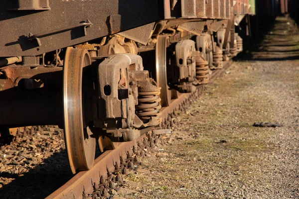 Vieux Train Marchandises Rouillé Ukraine Dans Ville Dnipro Par Jour — Photo