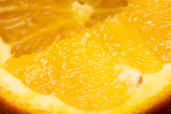 Slice Orange Cut Macro Photo Fruit Background — Fotografia de Stock