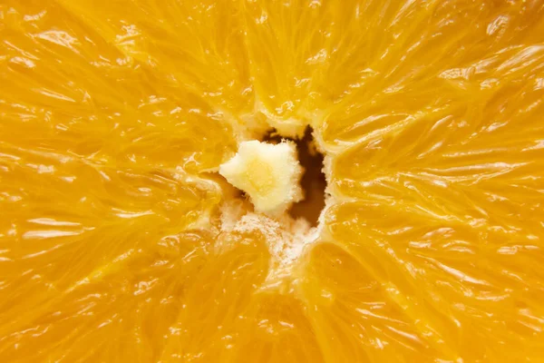 Rebanada Naranja Una Macro Foto Cortada Fondo Fruta — Foto de Stock