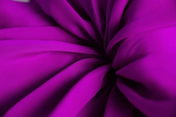 Фіолетова Шовкова Зморщена Тканина Хвилях Фон Дизайну — стокове фото