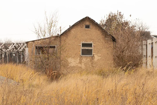 Une Maison Argile Dans Village Vieux Délabré Ukraine Automne Dans — Photo