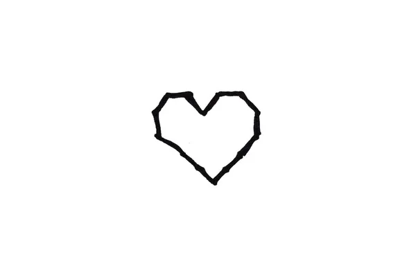 Soyutlanmış Arka Planda Kalp Çizimi Romantik Kartpostal — Stok fotoğraf