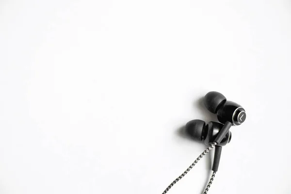 Wired Musical Wired Headphones White Background Close — Stock Photo, Image