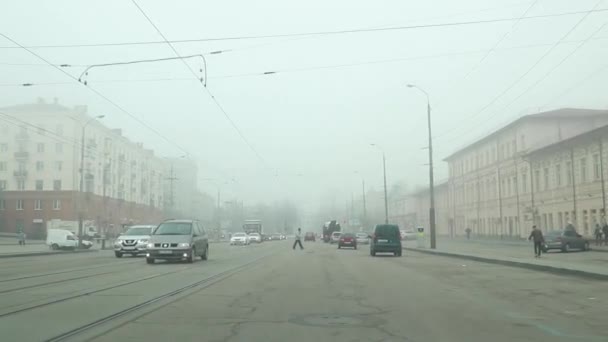 Ukraine Dnipro 2021 Filming Video Car Movement City Roads Urban — Αρχείο Βίντεο