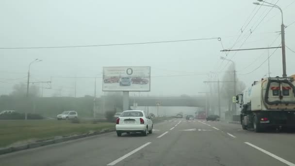 Ukraine Dnipro 2021 Filming Video Car Movement City Roads Urban — 图库视频影像