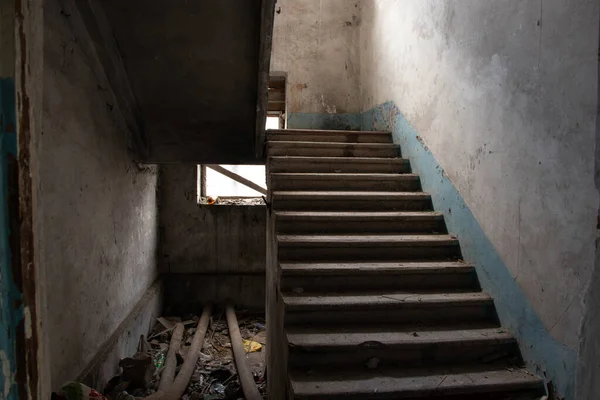 Old Abandoned Unfinished Building Stairs Abandoned House — Stock Photo, Image