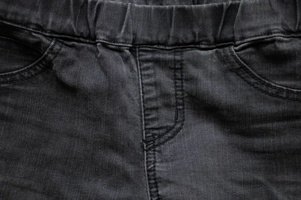 Zwarte Jeans Oud Gedragen Als Achtergrond Close Mode Voor Jeans — Stockfoto