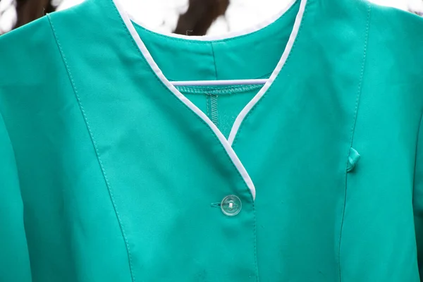 Gammal Medicinsk Kostym Hängande Galge Gatan Ukraina Sjuksköterska Uniform — Stockfoto