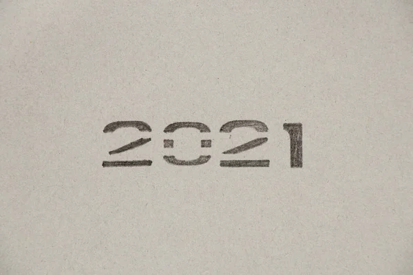 2021 Written Pen Stencil Colored Paper Close — Stock Photo, Image