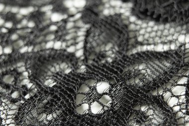 arkaplan olarak siyah dantel kumaş kapat