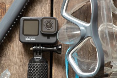 Ukrayna Dnepr 20.04.2021 - GoPro HERO 9 Siyah ve Şnorkel Maskesi, Tatil Hazırlığı