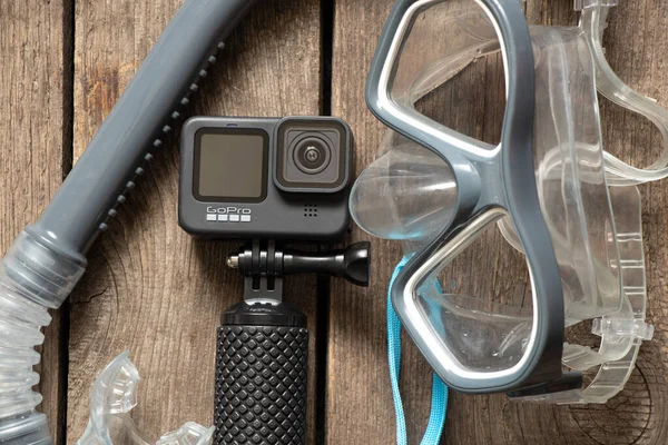 Ukrayna Dnepr 20.04.2021 - GoPro HERO 9 Siyah ve Şnorkel Maskesi, Tatil Hazırlığı