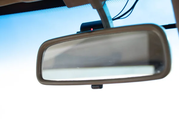 Rearview Mirror Old Soviet Car Close Sunlight — Stock Photo, Image