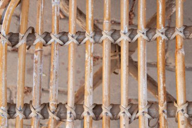 Hasır kahverengi arka plan yakın plan, hasır mobilya arka plan olarak