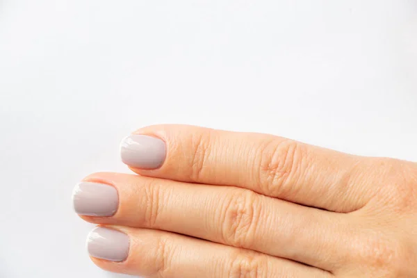 Female Hands French Manicure Isolated Background Female Manicure — Stock Photo, Image