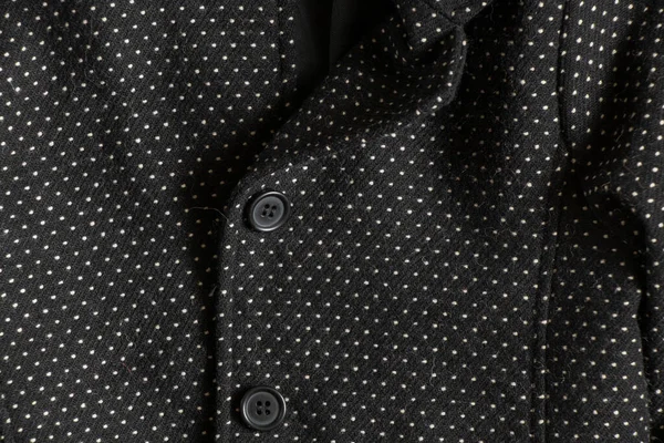 Black Jacket White Peas Background Close Black Crumpled Fabric Background — Fotografia de Stock