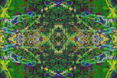 Mavi ve çok renkli tonlarda çiçekli soyut resim, doğa.